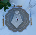 Taupe Scalloped Placemat Set of 4 – Elegant Table Mat | Neutral Dining Table Decor | Handmade Textured Placemats – Napkins Not Included