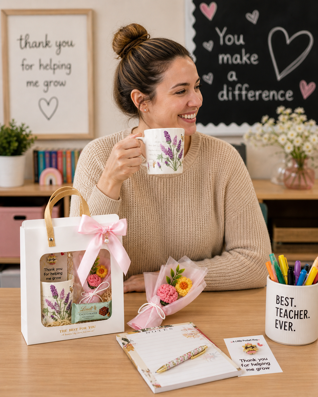Teacher Appreciation Gift Box | Lavender Mug Gift Set | Thank You Teacher Gift | Ready to Gift Box | Unique Handmade Gift