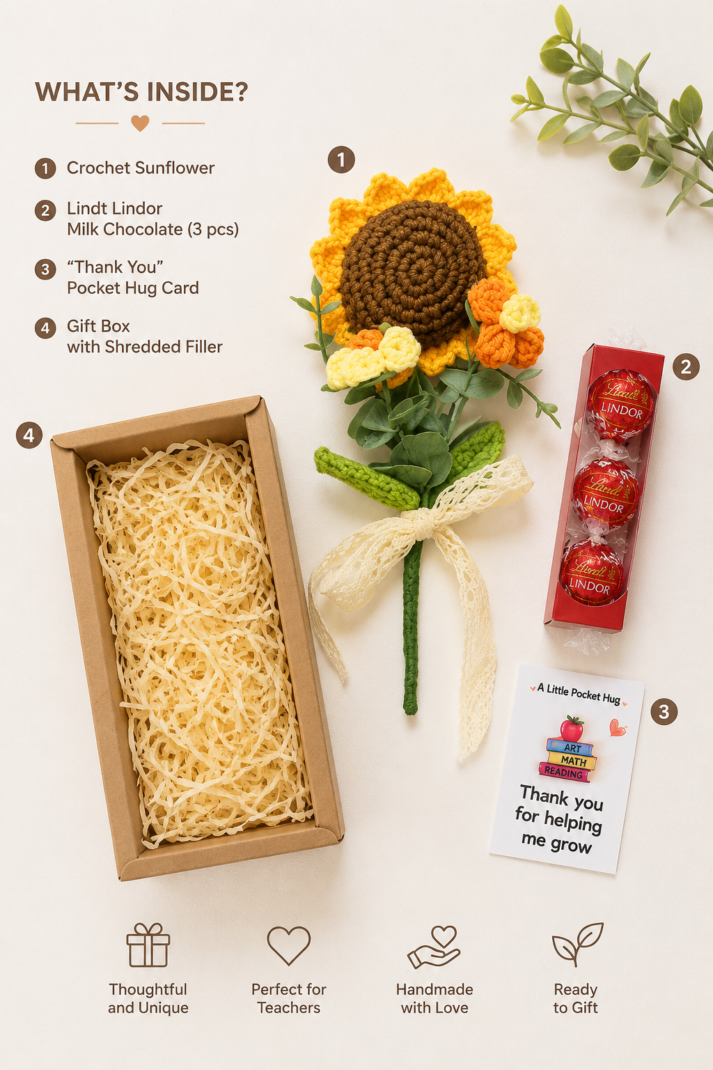 Mini Teacher Sunflower Gift Box – Thank You Teacher Gift