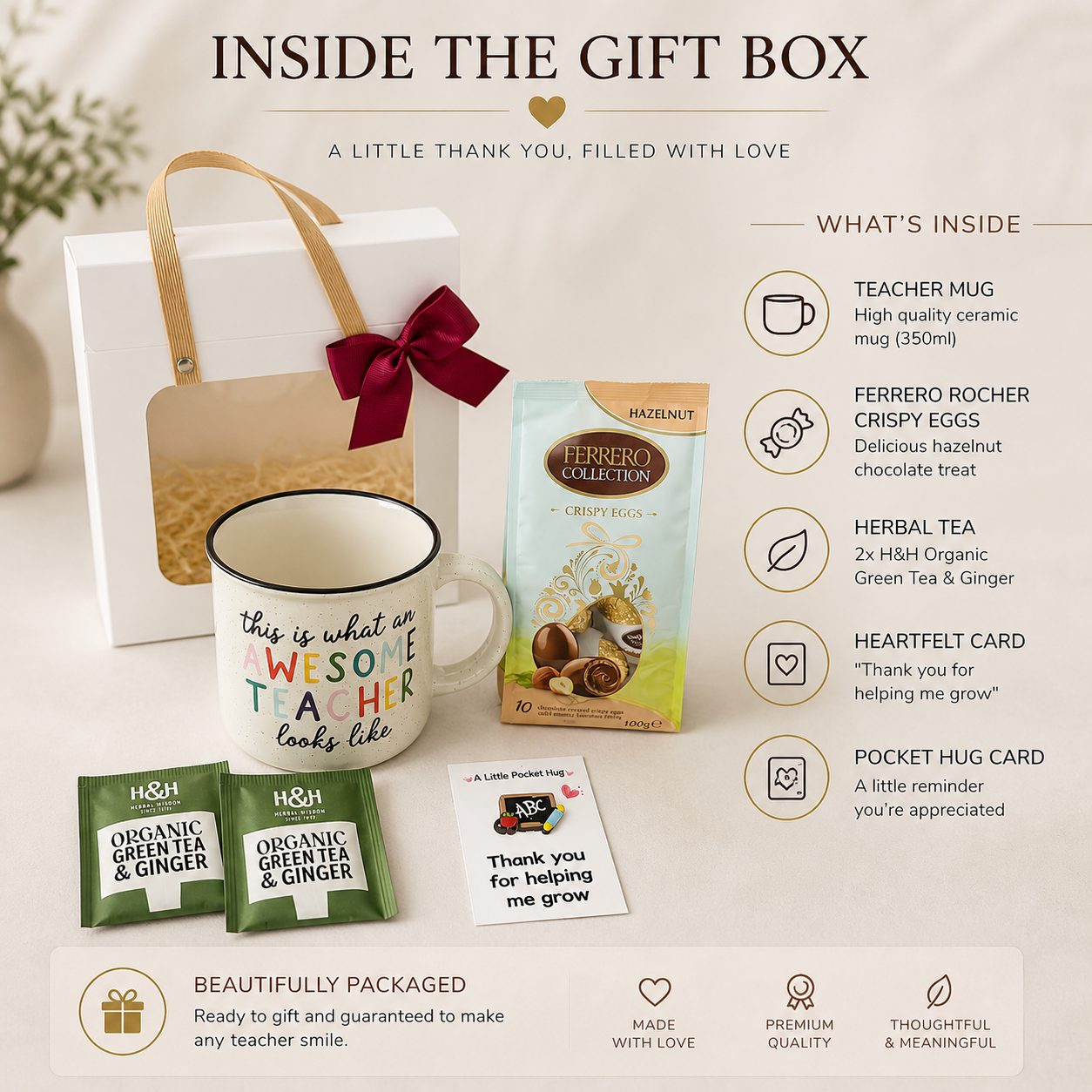 Teacher Appreciation Gift Box | Thank You Teacher Mug Gift Set | End of Year Teacher Gift | Ready to Gift Box
