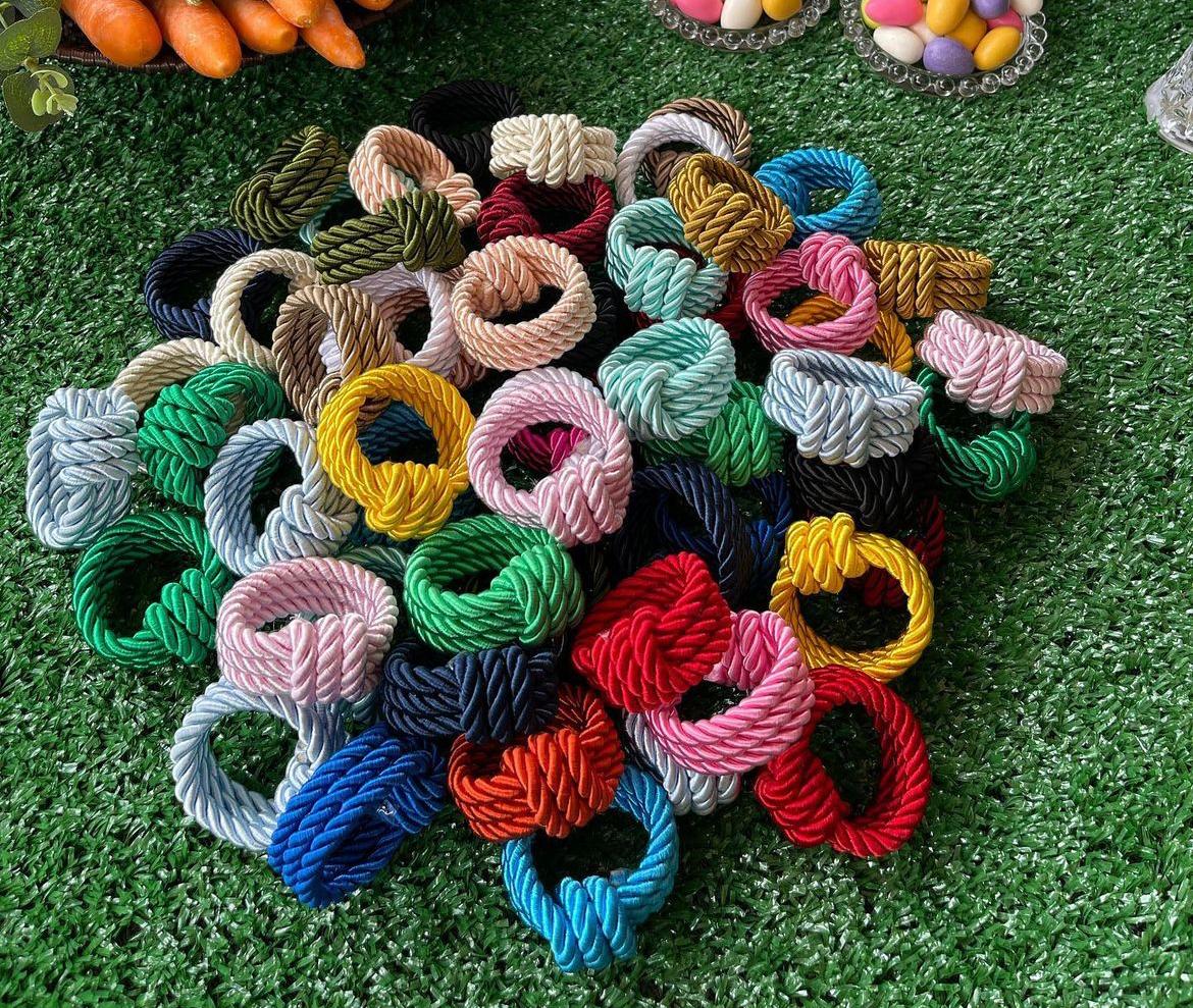 Handmade Rope Napkin Rings Set of 4 – 22 Colors Available | Elegant Table Decor for Weddings, Christmas & Everyday Dining | ArtbyCrosa Table Accessories