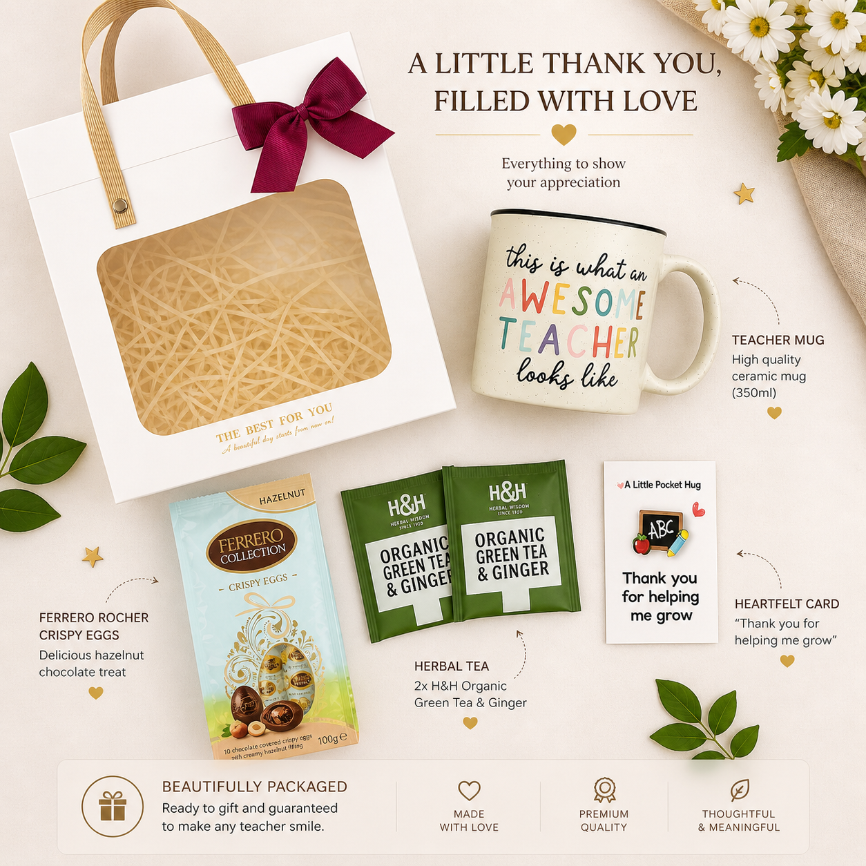 Teacher Appreciation Gift Box | Thank You Teacher Mug Gift Set | End of Year Teacher Gift | Ready to Gift Box